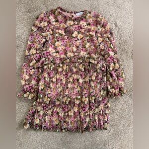Mayoral Floral Kids Dress - Pink and Green